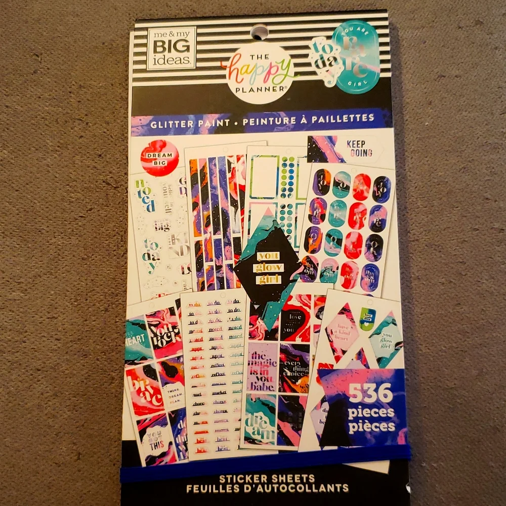 The happy planner glitter paint sticker book